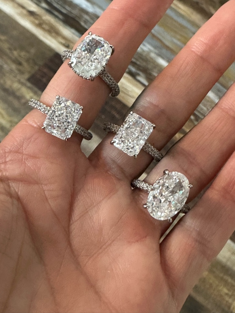 Giorno Simulated diamond rings lot of 4